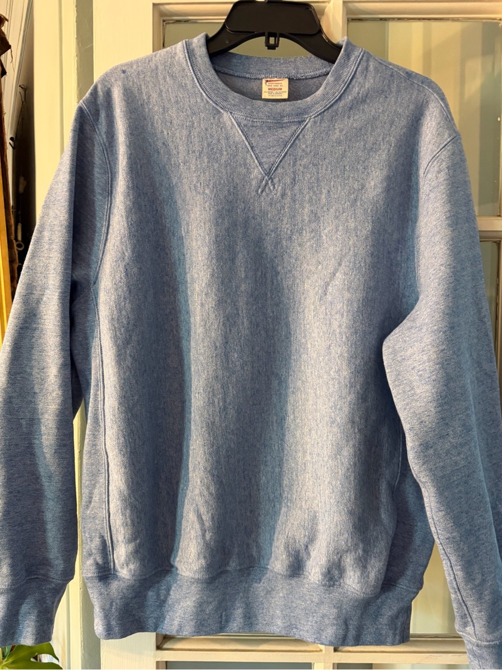 J. Crew Men's Light Heather Blue Crewneck Sweatshirt
